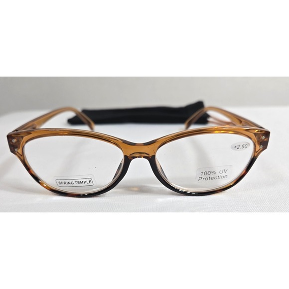 Joy Mangano Readers +2.50 Brown Tortoise UV Protection Spring Temple - Picture 1 of 6